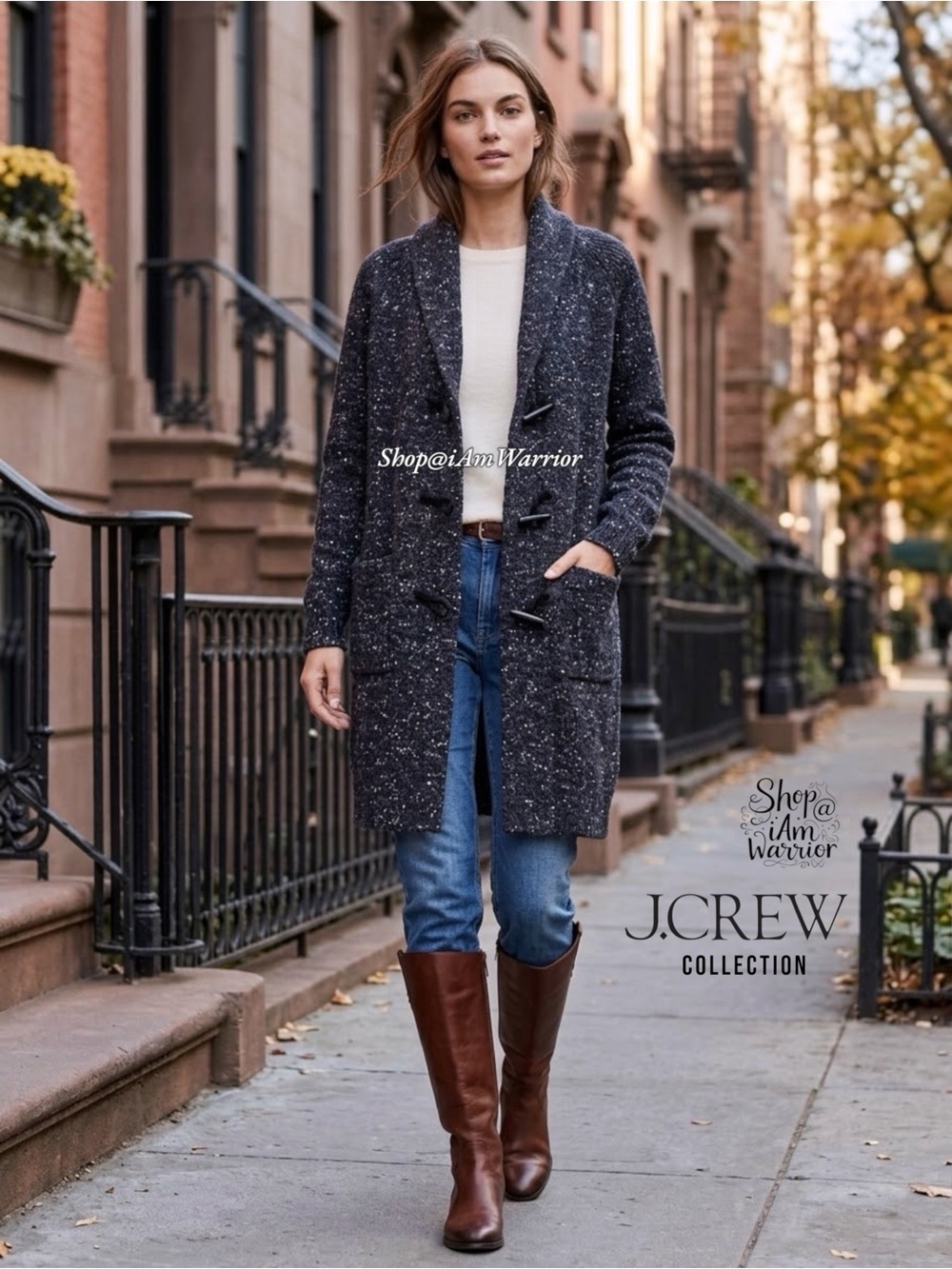 J.Crew Collection Merino Wool Donegal Toggle Long Cardigan Duster *iamwarrior